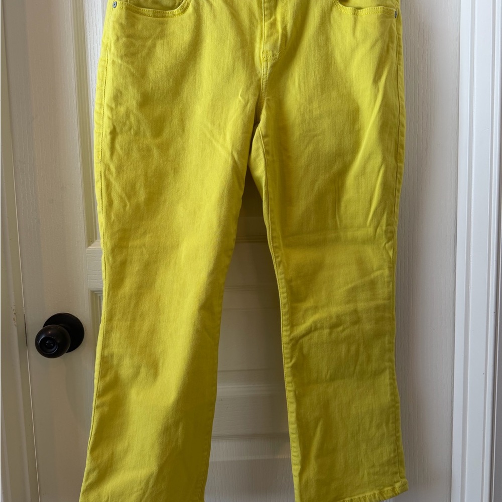 CAbi Bootcut Sunny Yellow Jeans Sz 8
